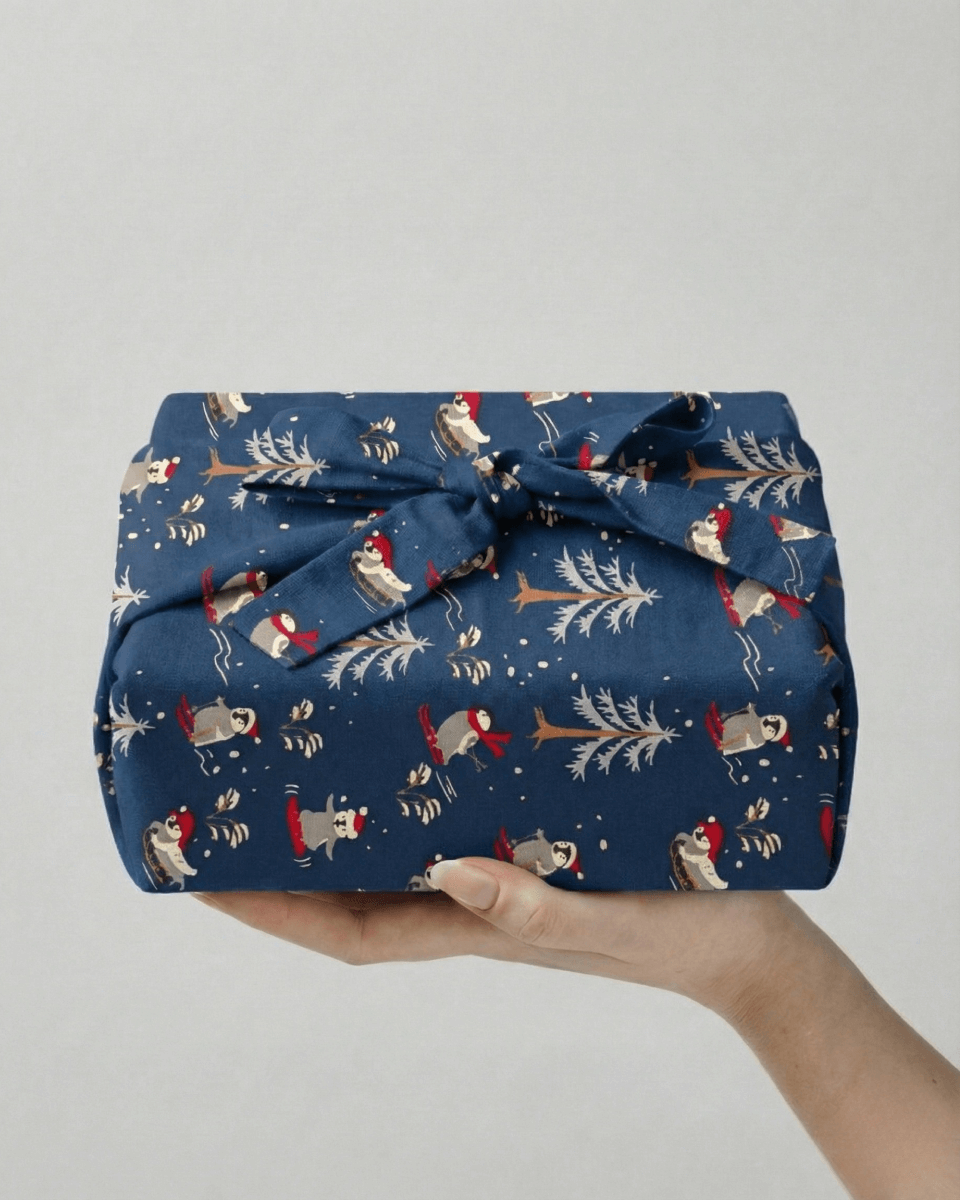 Emballage cadeau en tissu - Noël au Ski