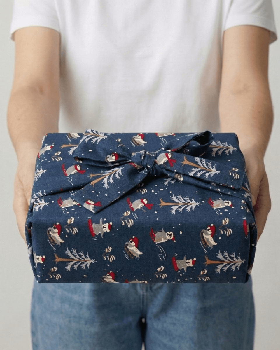 Emballage cadeau en tissu - Noël au Ski