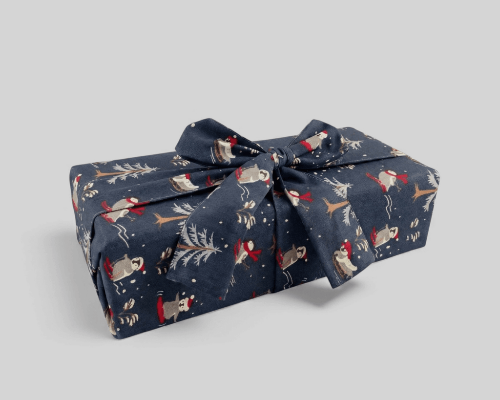 Emballage cadeau en tissu - Noël au Ski