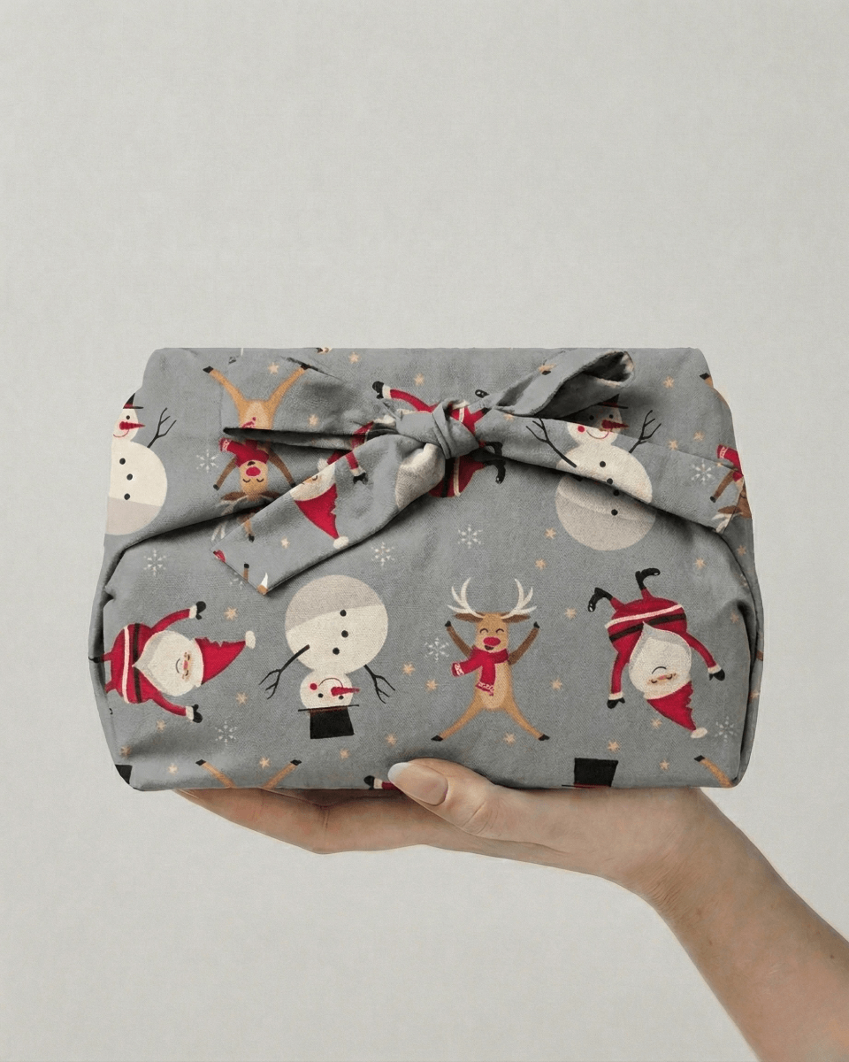 Emballage cadeau en tissu - Team Noël