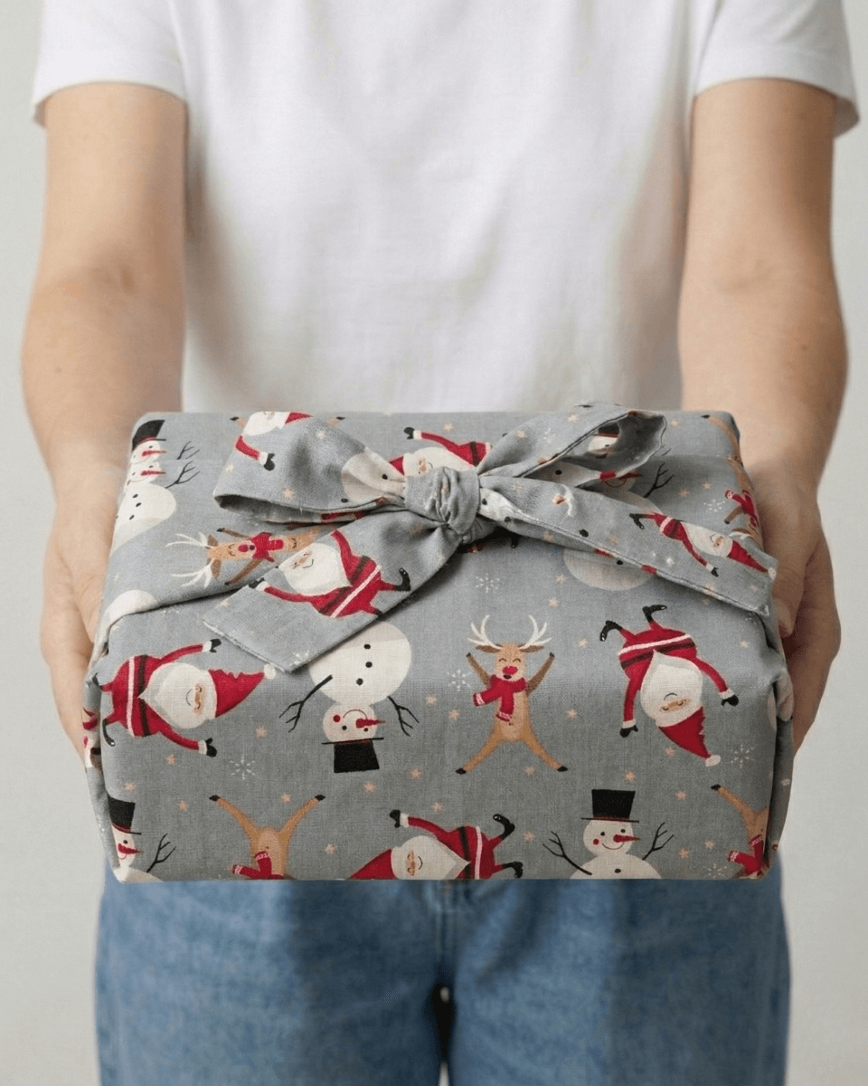 Emballage cadeau en tissu - Team Noël